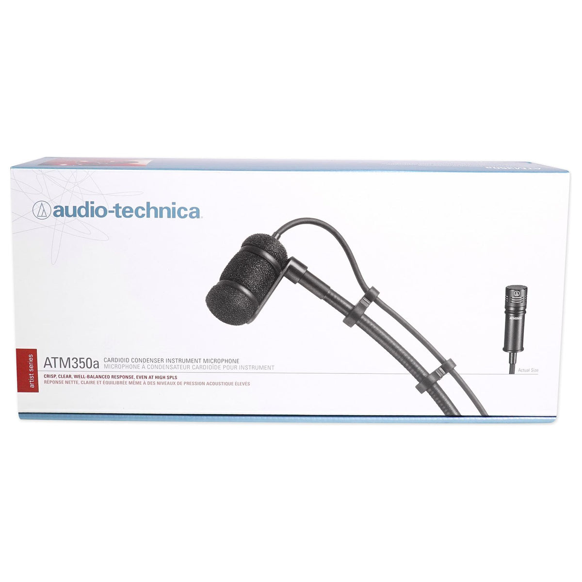Audio Technica ATM350U Mini Condenser Clip-On Instrument Microphone Mic w/XLR