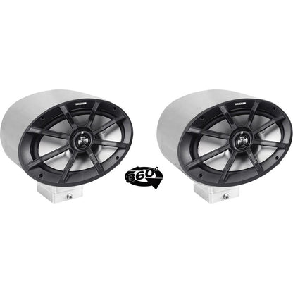 (2) kicker PS69 6x9" 360° Degree Swivel Chrome Surface Mount Boat Speakers
