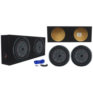 (2) Kicker 48CWRT104 10" Car Subwoofers+Sealed Sub Box Enclosure 1600W DVC 4 Ohm