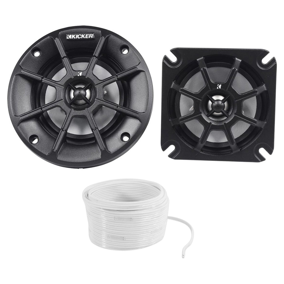 40PS44 4-Inch 60W ATV/UTV/RZR/Polaris Motorcycle Speakers with Marine Wire
