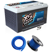 XS Power D6500 3900 Amp Car Audio Battery+Terminal Hardware+Power/Ground Wires