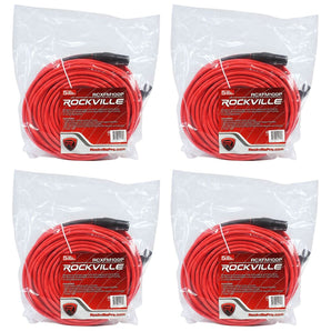 4 Rockville RCXFM100P-R Red 100' Female to Male REAN XLR Mic Cable 100% Copper