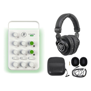 Mackie M Caster Live White Streaming Podcasting Smartphone/USB Mixer+Headphones