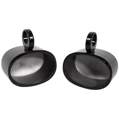 (4) MAC69B 6x9" Black Aluminum Wakeboard Tower Speaker Pods+Covers