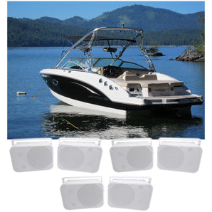 (6) Rockville HP65S 6.5" Marine Box Speakers with Swivel Bracket For Boats
