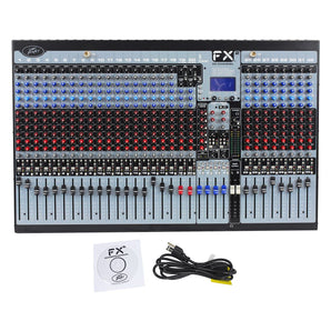 Peavey FX2 32 32x4x2 Pro Mixer, 2 USB Ports+Dual DSP FX Engine+Peavey Microphone