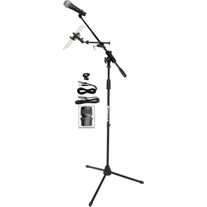 Rockville Pro Microphone+Tripod Base Mic Stand Boom+Smartphone/Tablet/iPad Mount