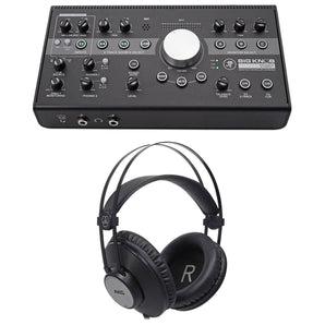 Mackie Big Knob Studio + 4x3 Studio Monitor Controller Interface+AKG Headphones