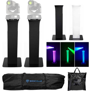 2 Totem Stands+Black+White Scrims For 2 Chauvet Intimidator Spot 255 IRC Lights