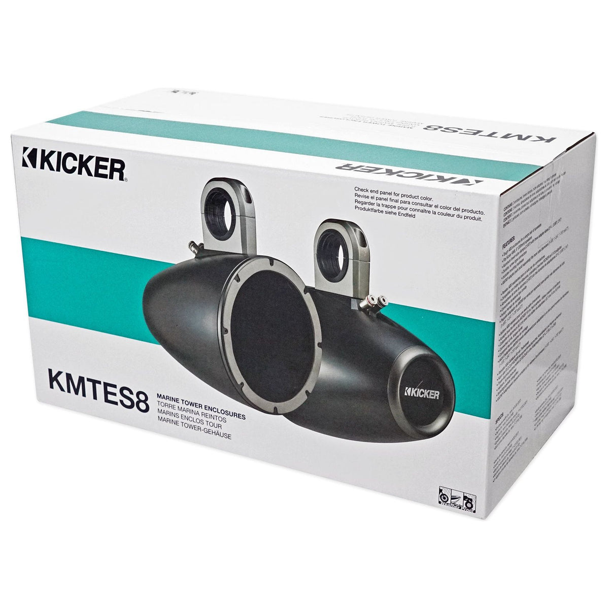 KM654L 6.5" Marine LED Speakers + White Wakeboard Tower Enclosures