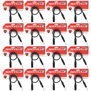 16 Rockville RCXMB1.5B Black 1.5' Male REAN XLR to 1/4'' TRS Balanced Cables