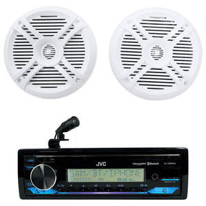 JVC KD-X38MBS 1-Din Marine Stereo Receiver w/Bluetooth/USB+(2) 6.5" Speakers