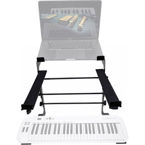 Rockville Dual Shelf Laptop+Controller Stand for Samson Carbon 49 Keyboard