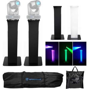 2) Totem Stands+Black+White Scrims For (2) American DJ Focus Spot Three Z Lights