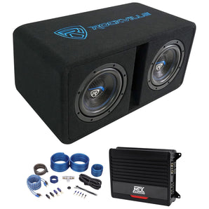 Rockville DV8K52 Dual 8" K5 Car Subwoofers+Vented Sub Enclosure+MTX Amplifier