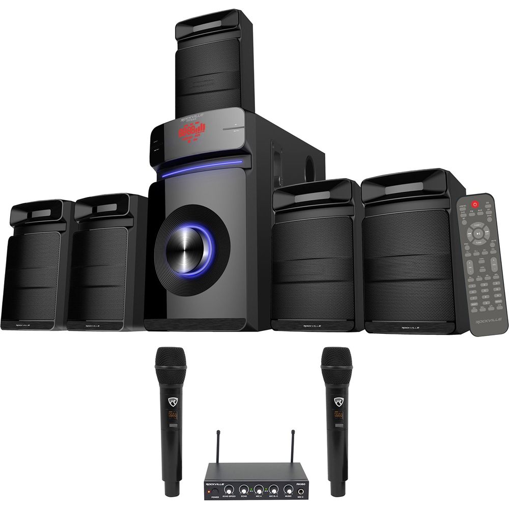 RKI60 Dual UHF Mics + HTS45 5.1 Home Theater Bundle