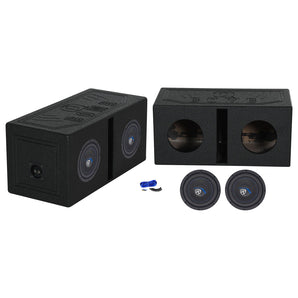 2) Rockville K5 W8K5S2 8" 800 Watt 2 Ohm Car Subwoofers+Vented Sub Box Enclosure