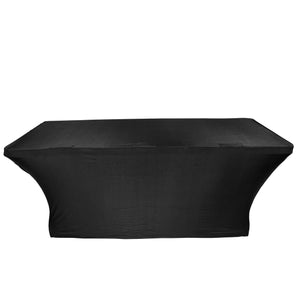ProX X-ST6BL Black 6' Open Back Spandex Table Stain+Wrinkle Proof Cover/Scrim