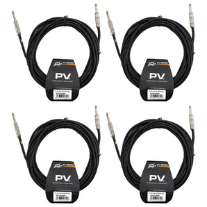 (4) New Peavey PV 25' 16 Gauge  ¼” to  ¼” Speaker Cables - 100% Copper