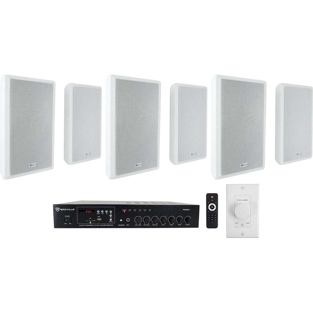 RCS80-1 + Rock Slim 70W 6-Pack + VOL70100 White
