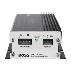 Boss CE102 100 Watt 2-Channel Mini Car Amplifier + Amp Wire Kit