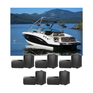 (10) Rockville HP4S Black 4" Marine Box Speakers with Swivel Bracket For Boats