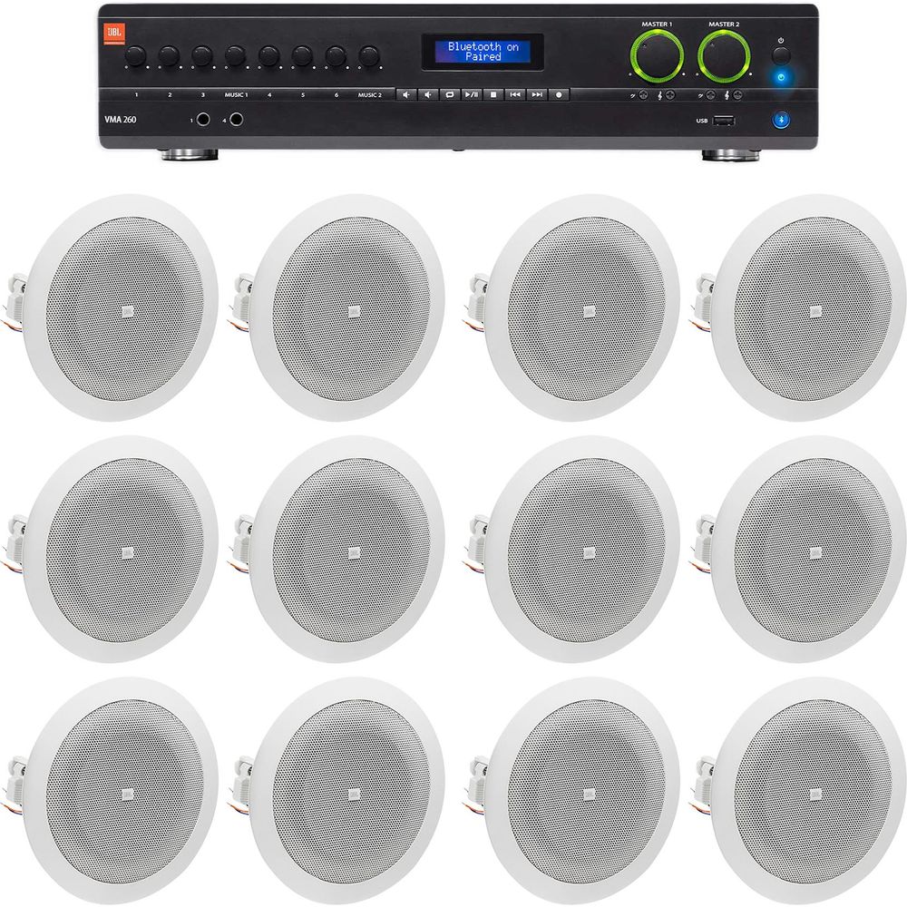 VMA260 8-Input Amplifier + (12) JBL 8124 4" Ceiling Speakers
