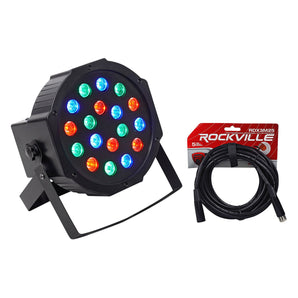 Rockville RockPAR50 LED RGB Compact Par Can DJ/Club DMX Wash Light+Cable