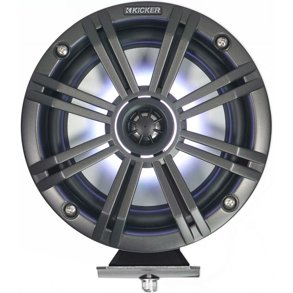 (2) KICKER 46KMFC8 300w 8" Marine LED Speakers in Surface Mount Pods 46KMFC8