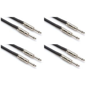 4 Hosa SKJ-603 3' Foot 16 AWG 1/4" TS to 1/4" TS Speaker Cables