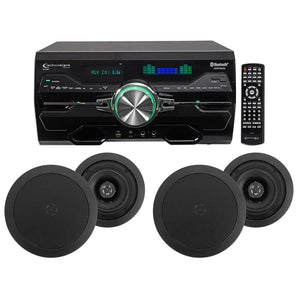DV4000 4000w Bluetooth Home Theater DVD Receiver+4) 5.25" Black Ceiling Speakers