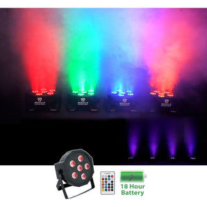 Rockville BATTERY PAR 61 Rechargeable RGBWA+UV DMX DJ STAGE Wash Light+Remote