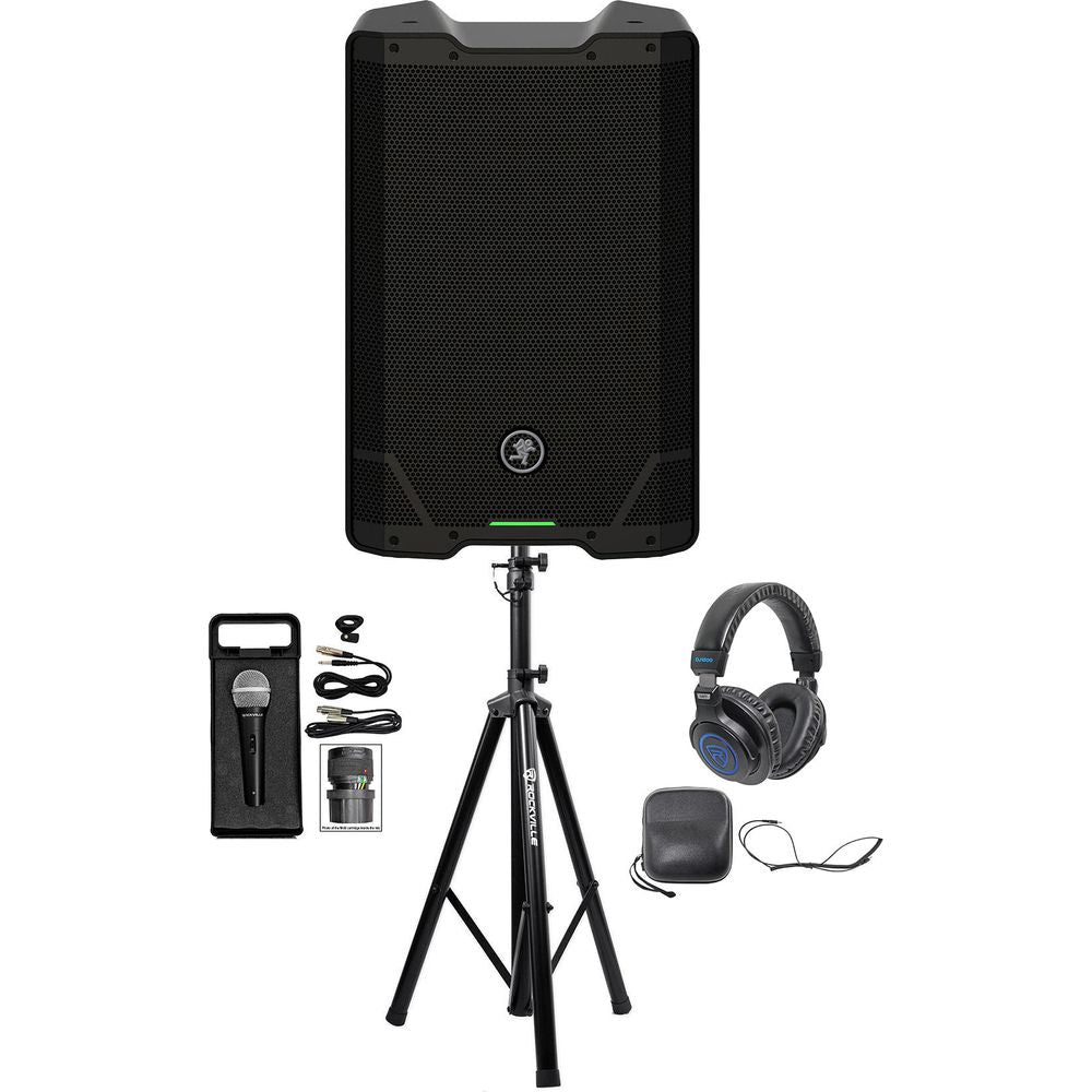 SRT210 10" Powered DJ PA Speaker With Bluetooth, Stand, Headphones & Mic
