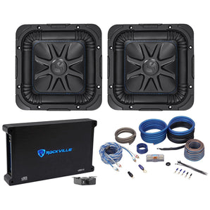 2 Kicker L7S82 8" 1800w Solobaric L7S Subwoofers+Mono Amplifier+Amp Kit 44L7S82