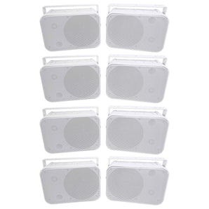 (8) Rockville HP65S-8 6.5" Outdoor/Indoor Home Theater Speakers+Swivel Brackets