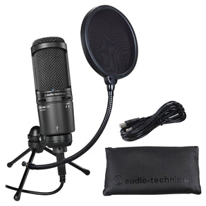 Audio Technica AT2020USB+ PLUS USB Podcast Recording Microphone Mic+Pop filter