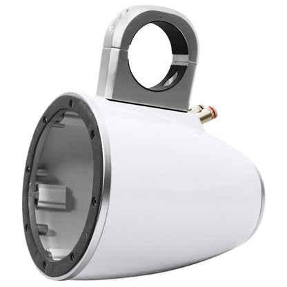 Pair 8" White Marine Wakeboard Tower Enclosures with Neoprene Covers