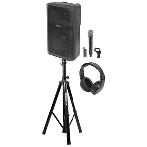 Samson RS115A 15" 400w Powered DJ PA Speaker w/Bluetooth+Wireless Mic+Headphones