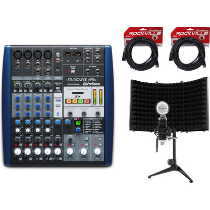 StudioLive AR8 8-Channel USB Mixer with Microphone, Isolation Shield and Cables