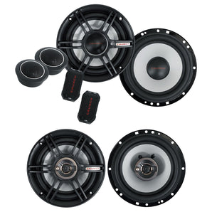 Pair Crunch CS65C 6.5" 300w Car Audio Component + (2) CS653 6.5" 300w Speakers