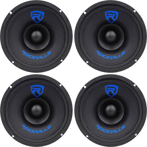 (4) Rockville RM68SP CEA Compliant 6.5” 480W Mid-range Car Speakers 8 Ohm