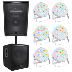JBL JRX215 1000 Watt 15" 2-Way DJ P/A Speaker+18" 1400w Sub+6) Par Wash Lights