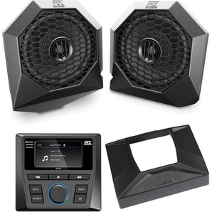 8" Tower Speakers for 14-18 Polaris RZR XP1000/900+Pods Bluetooth Player+Kit