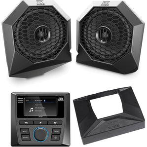 LED Tower Speakers for 2014-2018 Polaris RZR XP1000/900+Pods+Bluetooth Receiver
