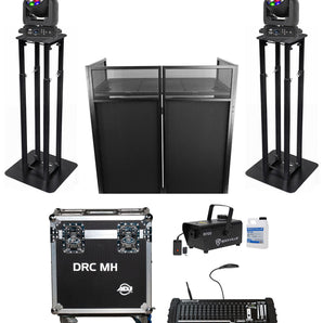 2) American DJ Focus Flex Wireless DMX Moving Head Lights+Case+Stands+Controller