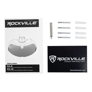 (4) Rockville D4-8 Black Dual 4" Wall Mount Swivel Outdoor Home Patio Speakers