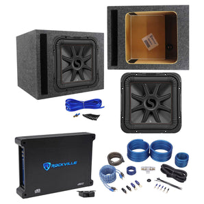 KICKER 45L7R124 12" 1200w L7R Subwoofer Solo-Baric L7R124+Amplifier+Vented Box