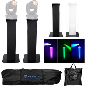 Pair Totem Stands+Black+White Scrims For 2) American DJ Vizi Beam 5R Lights