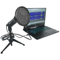 Rockville Z-Stream USB Microphone + RockPop Dual-Screen Filter Bundle