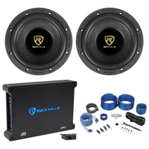 (2) W65K9D2 6.5" 1000 Watt Car Audio Subwoofers + Mono Amplifier + Amp Kit
